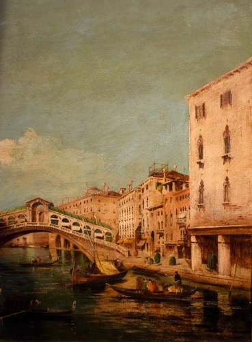 Venise, Grand Canal et Pont du Rialto - Giuseppe Ponga (1856 -1925) - 